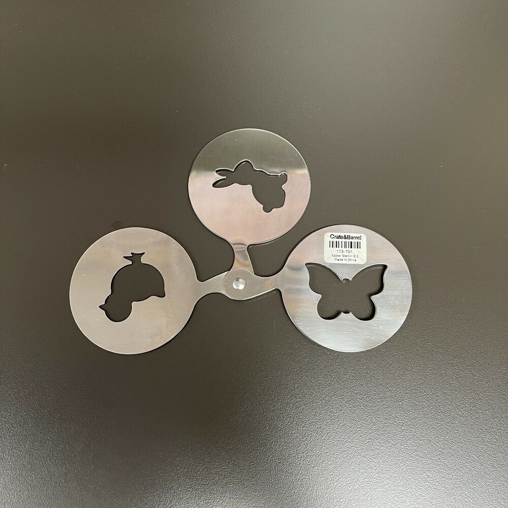 Crate & Barrel Easter Stencils 3 Rabbit Chick‎ Butterfly 173-731